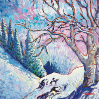 Картины - Джон Берроу. Зима в Национальном парке Джаспер Натл в Канаде