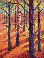 Картины - Джон Берроу. Осенний берёзовый лес в Канаде