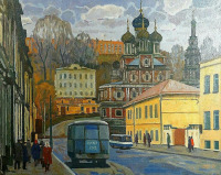 Картины - Неизвестный художник. Вид Строгановской церкви в Нижнем Новгороде