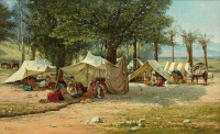 Картины - Рихард Зоммер. Лагерь кочевников под кронами деревьев