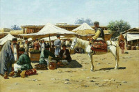 Картины - Рихард Зоммер. Сцена на восточном базаре
