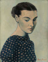 Картины - Надя Бенуа. Портрет женщины в голубом платье