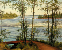 Картины - Александр Бенуа. Вид с балкона дома художника в Лангинкоски, Финляндия