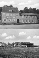 Калининградская область - Goldbach. Blick auf den Ort und das Gasthaus Arthur Peterson.
