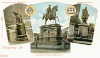 Калининград - Почтовая открытка, посвящённая трём памятникам.