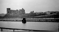 Калининград - Калининград (Кенигсберг). Вид с о. Кнейпхоф на развалины Замка. Май 1967 года