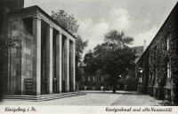 Калининград - Могила Иммануила Канта и здание старого университета (справа). 1930-е годы