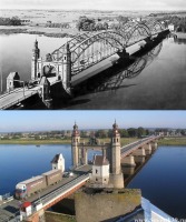 Советск - Тильзит-Советск. Вид на мост Королевы Луизы с башни городской кирхи в 1930 и 2012 гг.