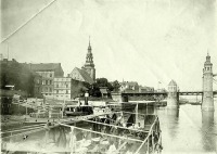Советск - Вид на Немецкую орденскую кирху и южный портал моста Корлевы Луизы
