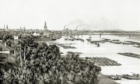 Советск - Тильзит. Вид на плоты на реке Мемель с восточной стороны