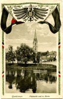 Гусев - Gumbinnen.Flusspartie mit Altstaedtischer Kirche.