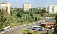  - Автобусы Лаз и Икарус на Подлипаева в Костроме 1988 год