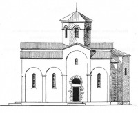 Сочи - Рисунок-реконструкция византийского храма в п. Лоо, 1987-1997