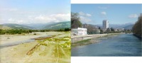Сочи - Фотосравнения. Вид на реку Сочи, 1912-2015